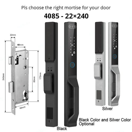 For Euro Mortise of 85/92 3D Face Recognition Smart Door Lock Tuya App Control IP68 Waterpoof Wifi Eletric Digital Smart Lock - QUORE