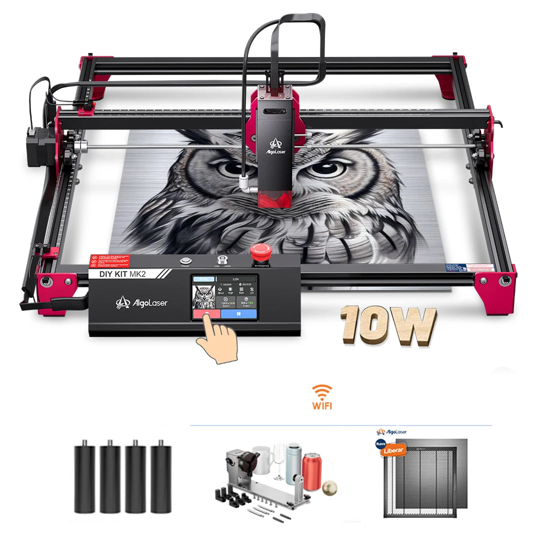 Lasergraveermachine – Laser Cutter – Laser Snijmachine – Laser Engraver – CNC Graveermachine – 40x43 cm Werkoppervlak – 10W Krachtige Laser – 3,5” Touchscreen Bedienbaar via App en Wifi