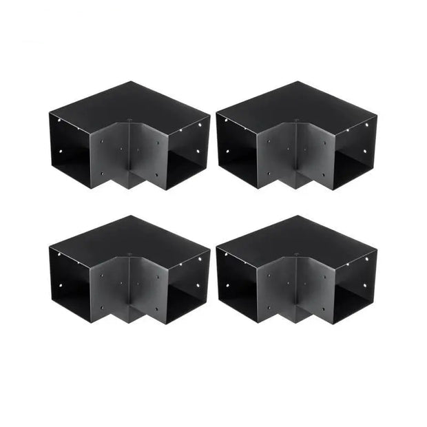 Pergola - Pergola Bracket Kit - Pergola Metal - Pergola Kit - Pergola Corner Connection - 4x4inch - 3 Way Easy Installation - For Gazebos Patio Pergolas Log Cabin Outdoor Hardware - 2PCs