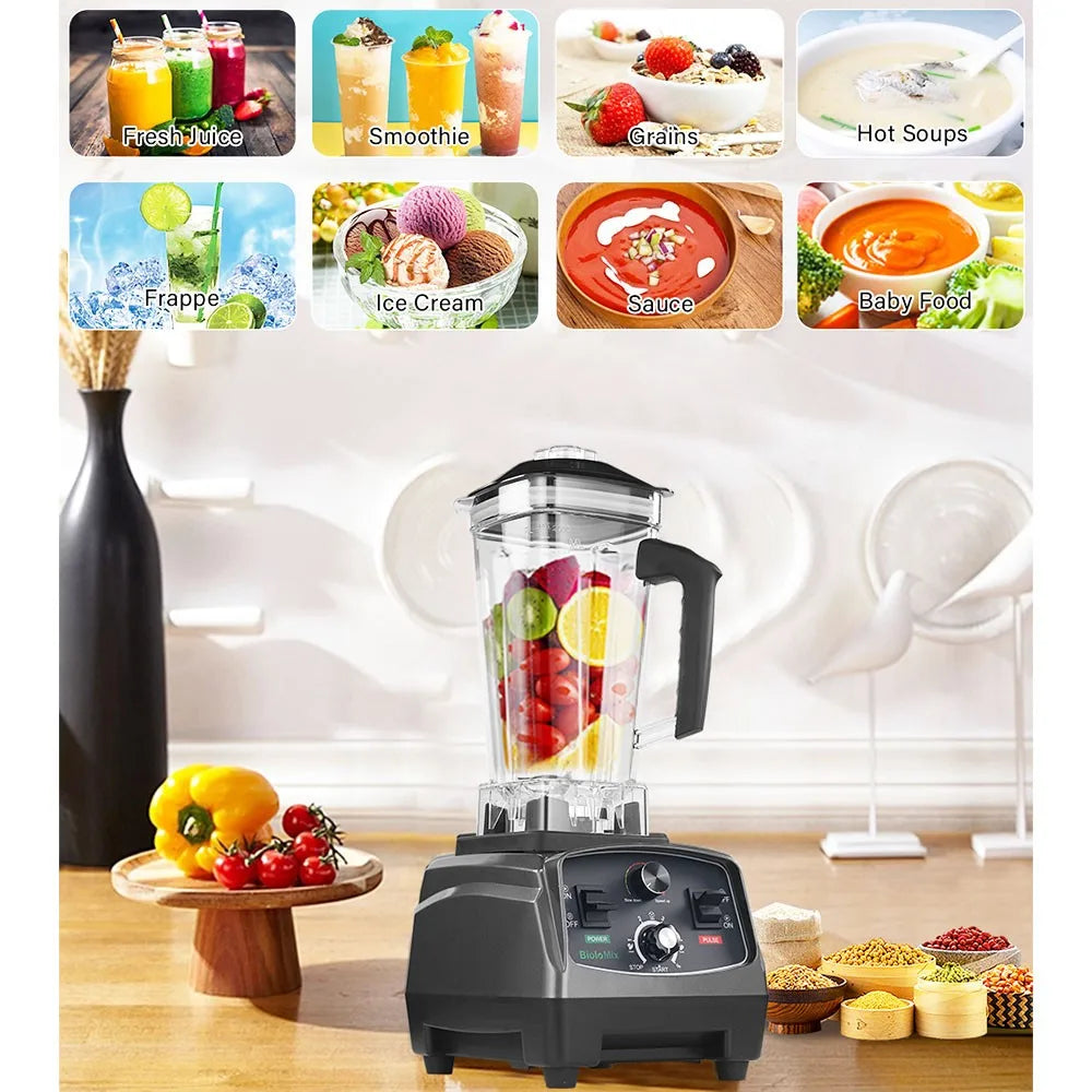 Blender - Blender Smoothie - Smoothie Maker - Foodprocessor - 2200W - met Timer - 2L BPA-vrije Mixbeker - RVS Mes - Soepmaker - Voor IJs - Babyvoeding & Meer