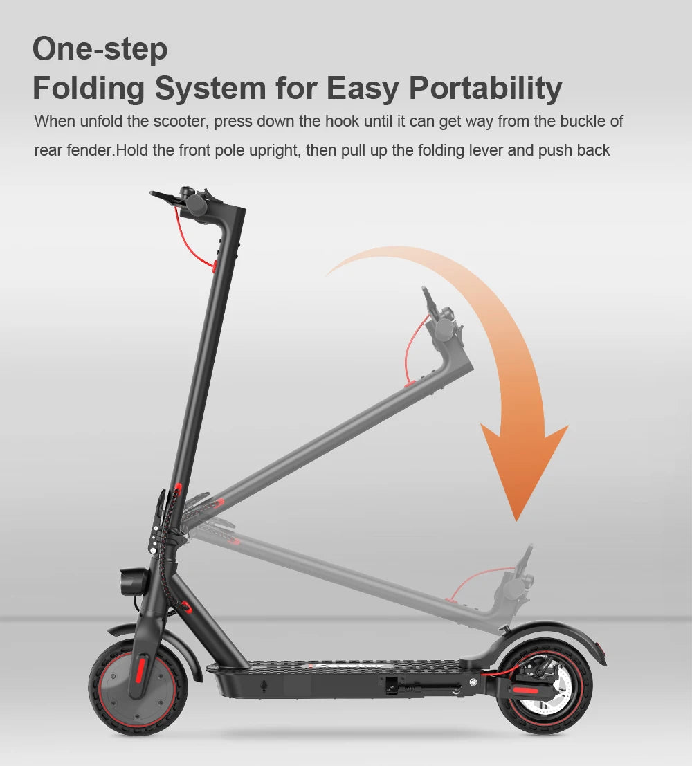 Scooter - Elektrische Step - E-Scooter - Opvouwbare - met Koplampen - Achterlichten - 8.5 Inch Honingraatband - 7.8Ah - 350W - 36V - 30km/h - 116 x 120 cm - Zwart