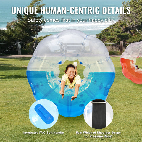 Bumper Balls - Inflatable Ball - Zorb Balls - Bubble Ball - Inflatable - 0.8mm Thick - 2 Pack - Adults or Children