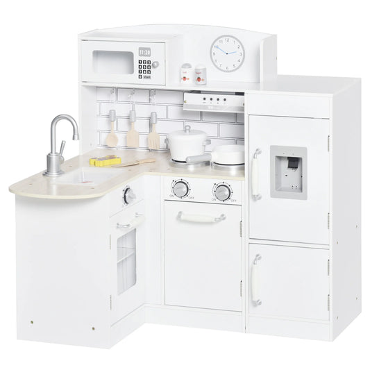 Houten Kinderkeuken – Speelkeuken – Kinderspeelgoed – Rollenspel – Speelkeukentje – Gelaagd MDF – Inclusief Speelkookgerei