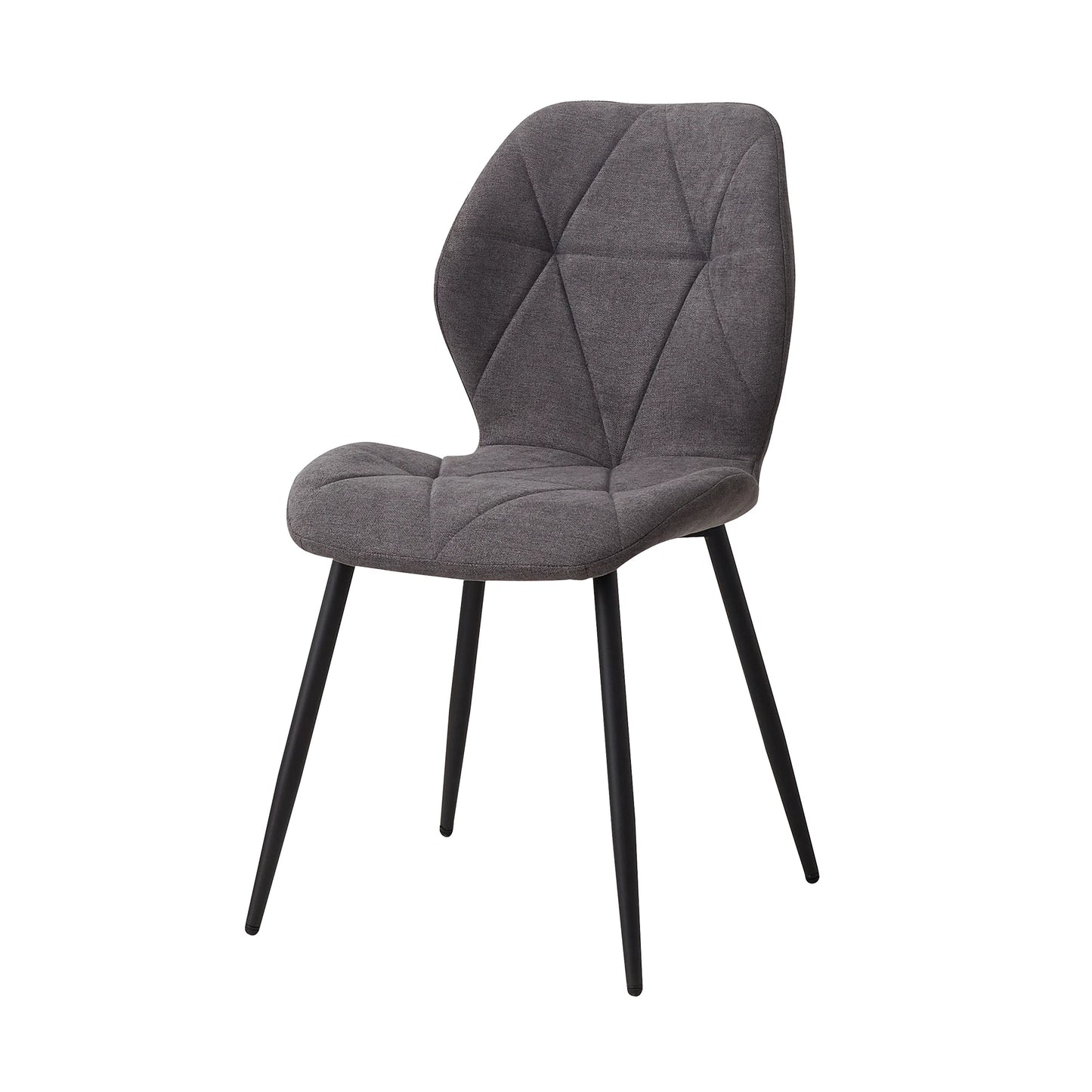 Eetkamerstoel – Stoel – Dinersstoel – Zitstoel – Linnen Bekleding – Ergonomische Rugleuning – Zwarte Metalen Poten - QUORE