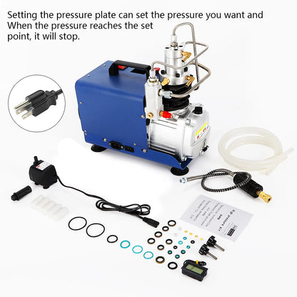 Professionele Elektrische Compressor – Hoge Druk Compressor – Duikflessen Pomp – Industriële Luchtcompressor – 1.8 kW – Automatische Drukinstelling
