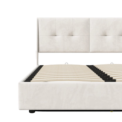 Led Boxspringbed – Boxspringbed Met Led Verlichting – Opbergbed – Slaapbed – Velours Bekleding – Verstelbare Led Lichtstrips – Gasveer Opbergruimte