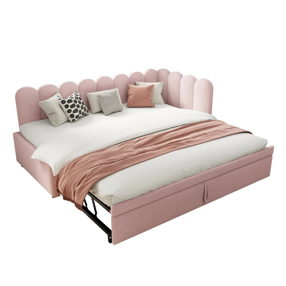 Bankbed – Slaapbank – Bedbank – Logeerbed – Futonbank – 2-zits velvet bankbed – Ruimtebesparend ontwerp – Comfortabele 140x200 cm slaapfunctie