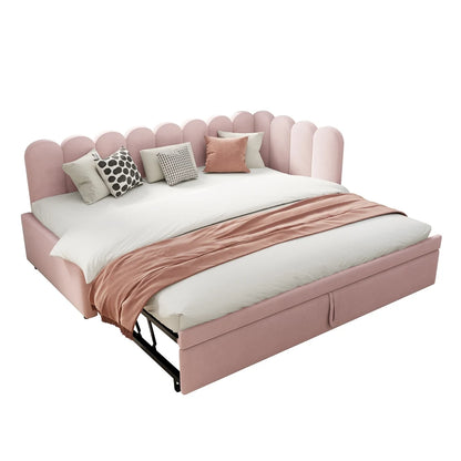 Bankbed – Slaapbank – Bedbank – Logeerbed – Futonbank – 2-zits velvet bankbed – Ruimtebesparend ontwerp – Comfortabele 140x200 cm slaapfunctie