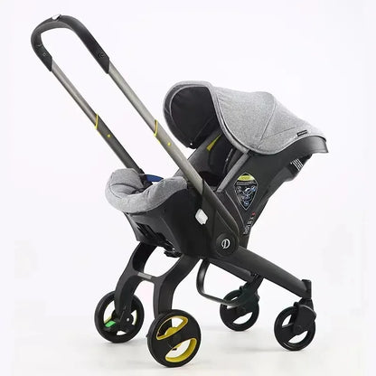 Kinderwagen - Babywagen - Wandelwagen - 4-in-1 - Opvouwbaar - Lichtgewicht Reisbuggy - Verstelbare Zitting - en Zonnescherm - Kinderen tot 20 kg - Grijs