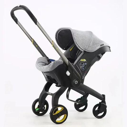 Kinderwagen - Babywagen - Wandelwagen - 4-in-1 - Opvouwbaar - Lichtgewicht Reisbuggy - Verstelbare Zitting - en Zonnescherm - Kinderen tot 20 kg - Grijs