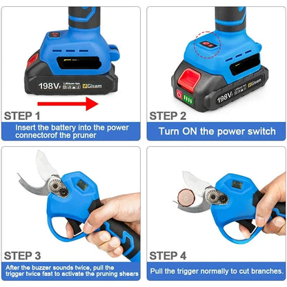 Elektrische Snoeischaar - 40mm - Accu Snoeischaar - Takkenschaar - Heggenschaar - Brushless - 2 Versnellingen - Tuin Gereedschap -  Incl. 2 Accu