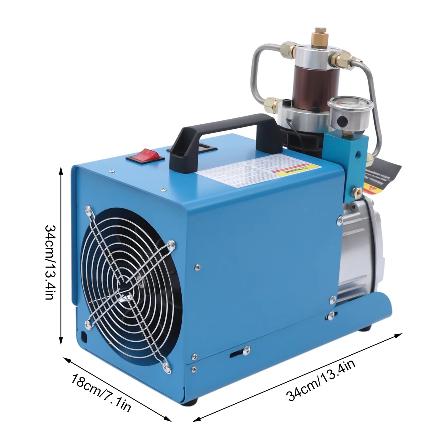 Luchtcompressor – Compressor – Luchtpomp - Airpress Compressor - Elektrische Compressor – Oppompen – Industrieel – 2800 RPM - 1800 W Motor – 40 Mpa Max Druk-  220V - Blauw - QUORE