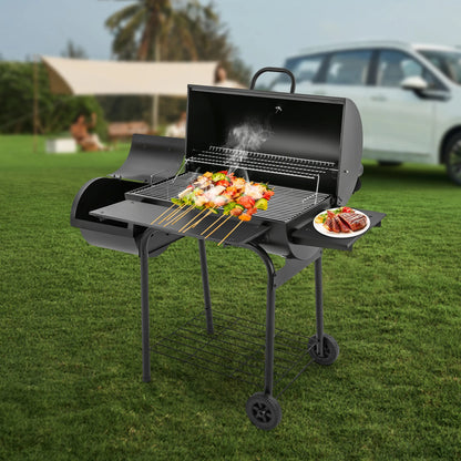 Houtskool BBQ – Barbecue – Grill – Buitenkeuken – Tuinbarbecue – 39x34 Cm Grilloppervlakte – Temperatuurmeter In Deksel