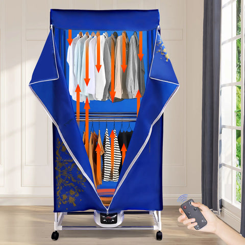 Portable Electric Dryer - Dryer - Travel Dryer - Portable Dryer for Apartments - Electric Clothes Drying - 220V - Blue