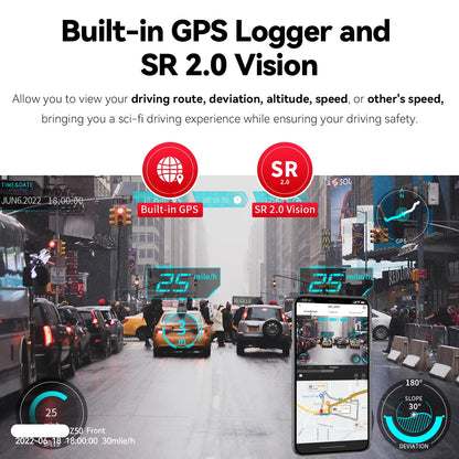 Dashcam voor Auto - Navigatiesysteem Auto - Voor & Achter Camera – 2160P + 1080P – 4K - GPS - WiFi - Nachtzicht - G-sensor - ADAS - Loop Recording - Hardwire Kit