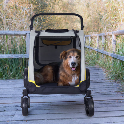 Dierenwagen – Huisdierbuggy – Hondenwagen – Kattenbuggy – Ruim Comfortabel Interieur – Veilig Stabiel Frame