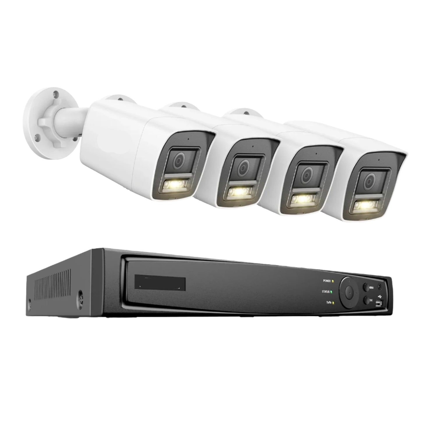 Complete 8-Kanaals Beveiligingscamera Set – Camerabewaking – Beveiligingssysteem – Cameraset – 12MP Haarscherp – Bewegingsdetectie Met Slimme Herkenning - 4 Camera’s - Build-in HDD: Geen