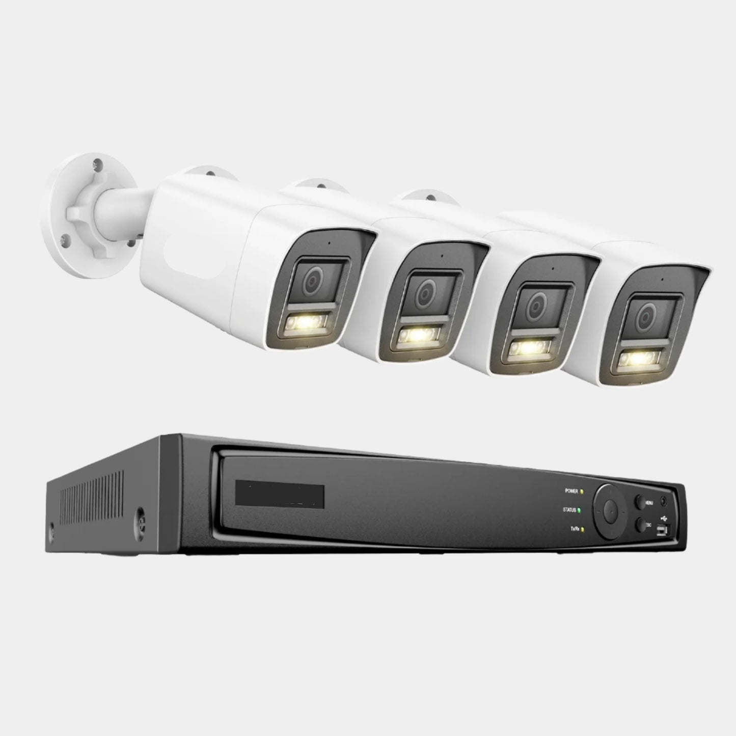 Complete 8-Kanaals Beveiligingscamera Set – Camerabewaking – Beveiligingssysteem – Cameraset – 12MP Haarscherp – Bewegingsdetectie Met Slimme Herkenning - 4 Camera’s - Build-in HDD: 4T