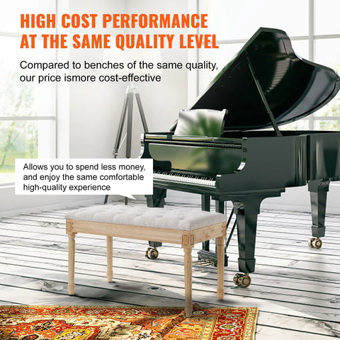 Ottomaanse Bank - Gestoffeerde Bank - Gestoffeerde Sofa - Opbergbank in de Slaapkamer - met Schuim Gewatteerd Kussen en Rubber Houten Poten - voor Slaapkamer Woonkamer