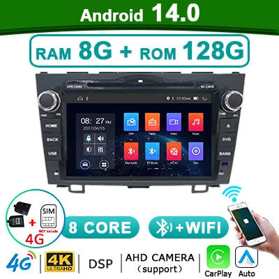 2 Din Android 14 Autoradio – Multimediaspeler – Car Stereo – 2 Din Radio – Navigatiesysteem – 7 Inch Touchscreen – Draadloze CarPlay & Android Auto