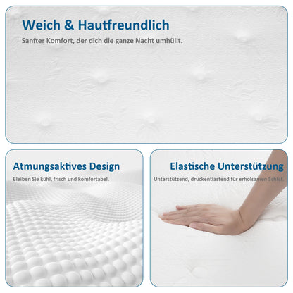 Pocket spring core mattress 25cm H3 - 7 zones with diatom foam & orthopedic support - QUORE