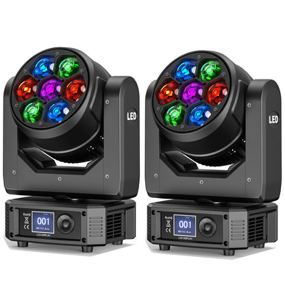 Moving Head Stage Verlichting – DJ Spot – Podiumlamp – LED Beam Licht – Party Verlichting – EU Stekker – 2x 300W RGBW LED – Elektronische Zoom & Preciese XY-as bediening - QUORE