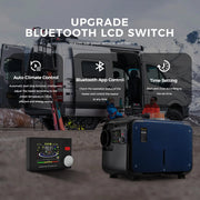 Diesel luchtverwarmer - Luchtverwarmer Parkeerverwarming - Dieselverwarming - Universeel - Dubbele Voeding - Met Afstandsbediening - Bluetooth - 8KW - 12V-24V DC & 110V-240V AC - Marineblauw