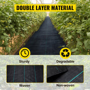 Garden fleece - Fleece cloth - Plant protection - Fleece cloth - Weed fleece - Drainage cloth - Woven ground cloth - 5 * 250ft - Landscape cloth