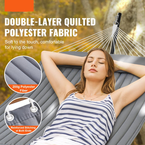 Hangmat - Hangmat voor Twee Personen - Campingaccessoires - Hangmat 2 Persoons - Hanging Chair - Hamac - Hammock Chair - Grijs