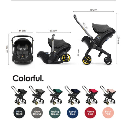 Kinderwagen - Babywagen - Wandelwagen - 4-in-1 - Opvouwbaar - Lichtgewicht Reisbuggy - Verstelbare Zitting - en Zonnescherm - Kinderen tot 20 kg - Blauw