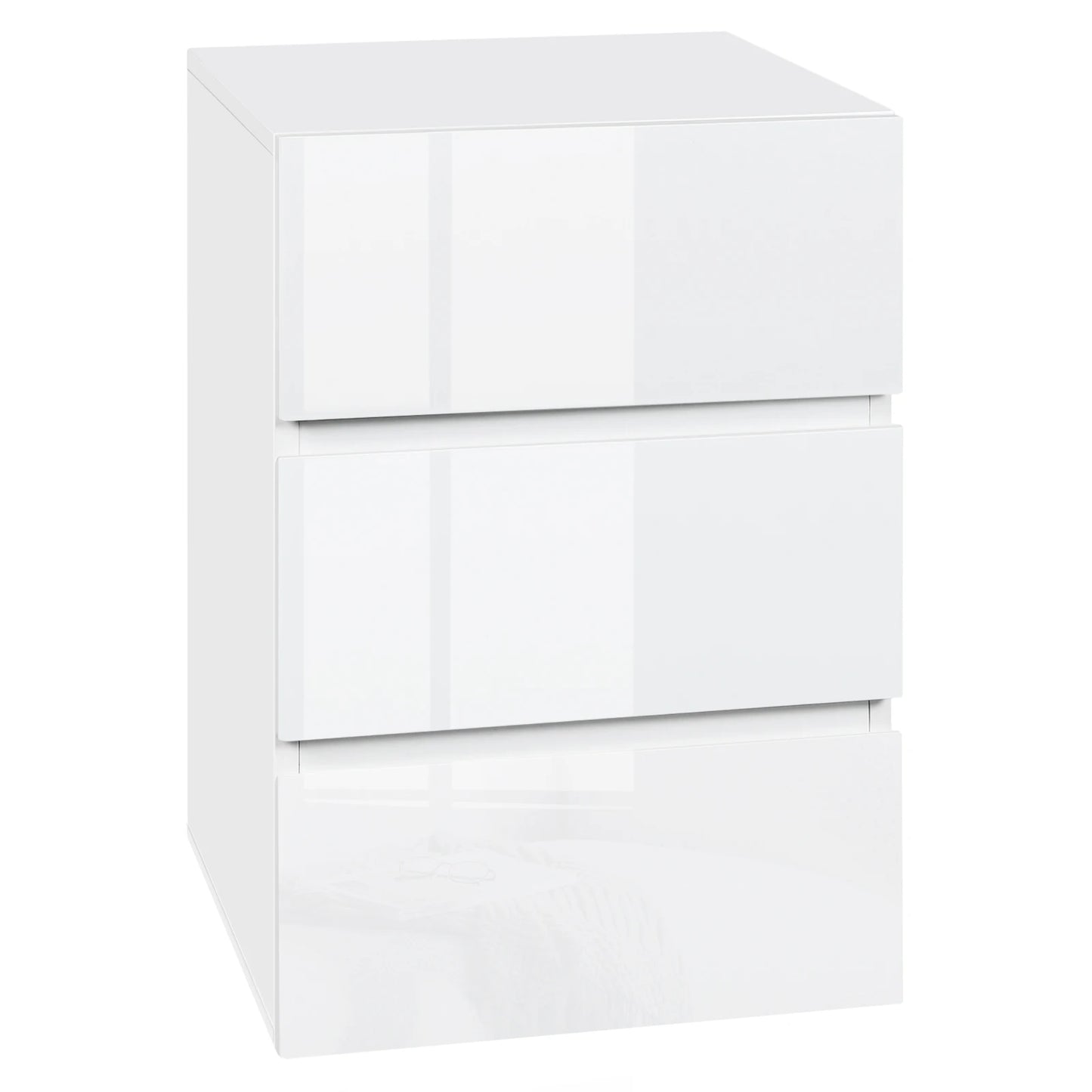 Nachtkastje - Bijzettafel - Salontafel - Moderne Bijzetkast - 40x35x62cm - Opbergkast - voor Slaapkamer of Woonkamer - Wit