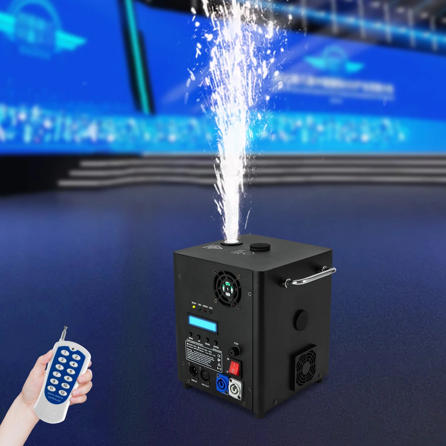 Sparkmachine – Vonkenmachine – Lichtmachine – Speciale Effect Machine – Feestmachine – Variabele Spronghoogte – DMX Besturing