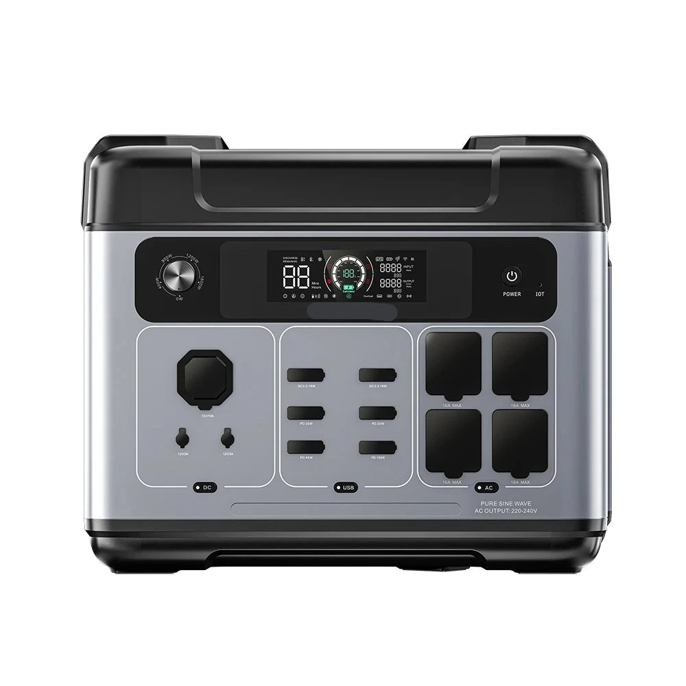 Powerstation – Draagbare Accu – Mobiele Energiebron – Noodstroom – Zonnepanelen Compatibel – 2048Wh Capaciteit – 2400W Vermogen