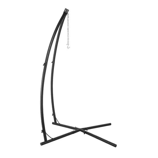 Hangstoel standaard - Hangmatstandaard - Hangmat Frame - Binnen en Buiten –  Verstelbare Hoogte tot 210cm – Stalen Frame met Haak voor Hangstoel of Schommel - Zwart
