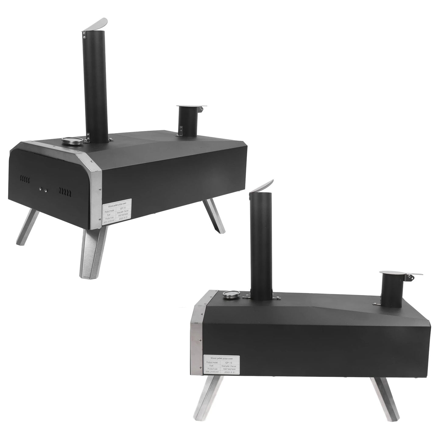 Draagbare Pizzaoven – Houtgestookte Oven – Outdoor Oven – Houtoven – Campingoven – Roestvrij Staal – Tot 400°C