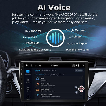 2DIN Android Autoradio – Auto Stereo – Multimedia Speler – Navigatiesysteem – Touchscreen – 10,1 Inch – Apple CarPlay & Android Auto – Bluetooth & GPS