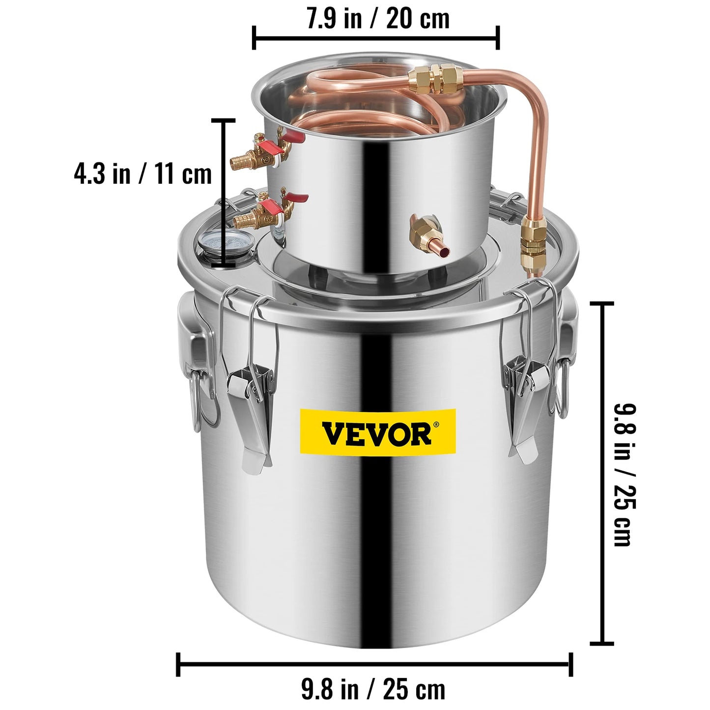 VEVOR Alcohol Still Water Alcohol Distiller Home Distillery Kit include Stainless Steel Tube Pump for DIY Whisky Wine Brandy - QUORE