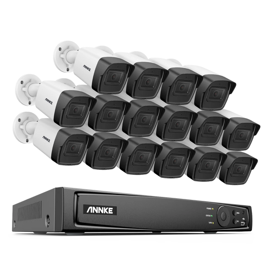 Beveiligingscamera Set 16 Kanaals NVR – IP Camera Systeem – Toezichtcamera Kit – CCTV Bewakingscamera – 16x 5MP Camera’s – 4K UHD Resolutie – IP67 Waterdicht