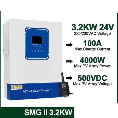 Hybride Zonne-energie Omvormer – Solar Inverter – Zonnepaneel Omvormer – MPPT Laadregelaar – Accu Omvormer – Wifi Monitoring – 3,2 kW Vermogen