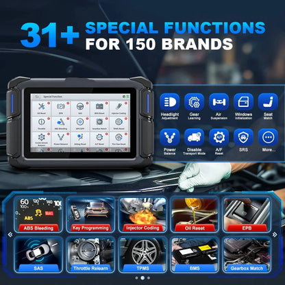 Auto Diagnosetool – OBD Scanner – Foutcode Lezer – Vehicle Tester – 7 Inch Touchscreen – Key Programming – 34+ Onderhoudsdiensten