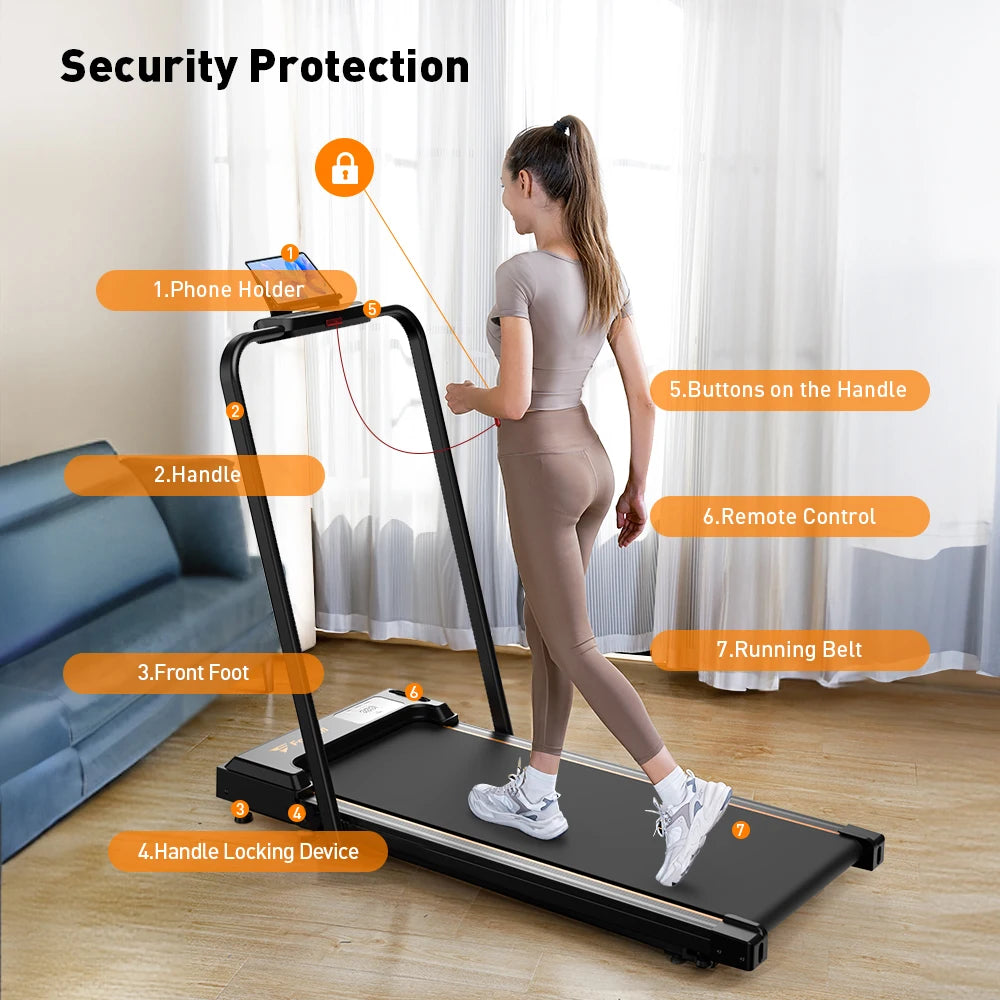 Loopband - Elektrisch - Walkingpad - Band - Joggen - Wandelen - Onder-bureau - Compact Fitnessapparaat - Max Snelheid 1-10 km/u - 2-in-1 - 15.75 x 35.43 Inch - voor Thuis - Kantoor - Zwart
