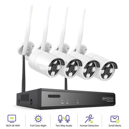 5MP WiFi CCTV Beveiligingssysteem – Draadloos Beveiligingssysteem – IP Camera Set – Surveillance Kit – CCTV Camera Systeem – Tweeweg Audio – IP66 Waterdicht