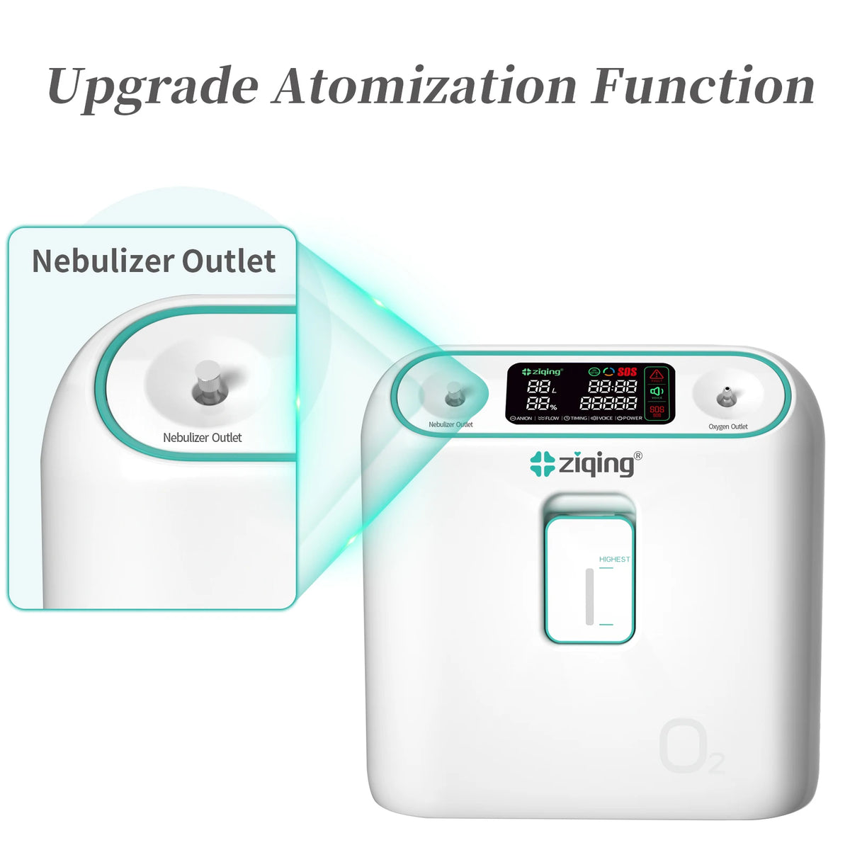 2-9L/min Portable Oxygen Concentrator Generator For Home Travel Design Adjustable 96% High Purity With Nebulizer Oxygen Machine - QUORE