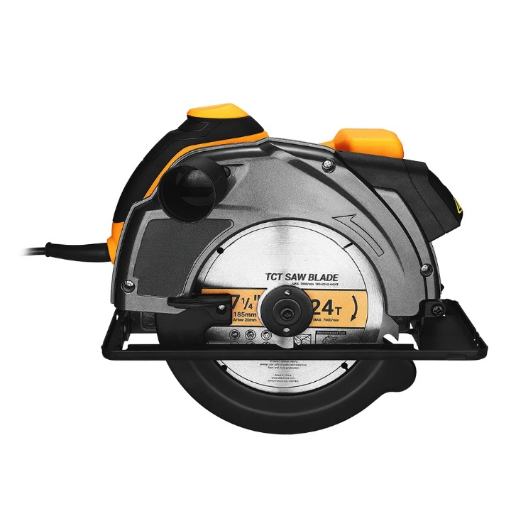 Cirkelzaag - Elektrische Cirkelzaagmachine - Batterijcirkelzaag - Elektrisch Gereedschap - Multifunctionele Snijmachine - Met Hulphandvat - 1200W - 4800 RPM - 220v - 25 x 28 x 23 cm - Zwart - QUORE
