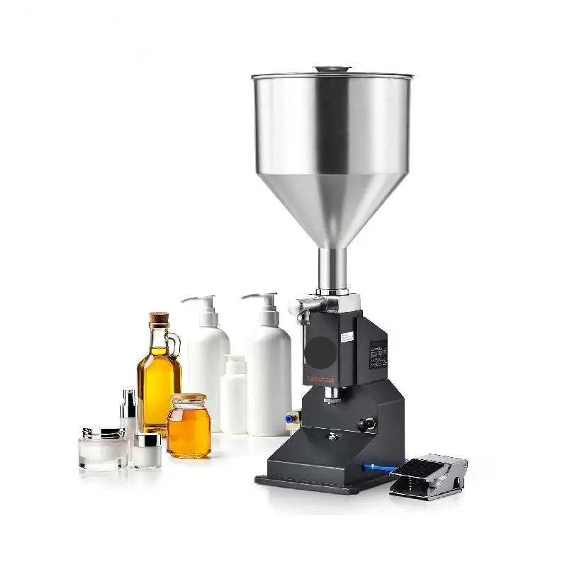 Vloeistof Vulmachine - Handmatige Vulmachine - Vulmachine - Flessen Vuller - Pneumatisch/Handmatig - RVS Machine - Inclusief Voetpedaal Schakelaar - 5 Tot 50 ml - Tot 200 Graden - QUORE