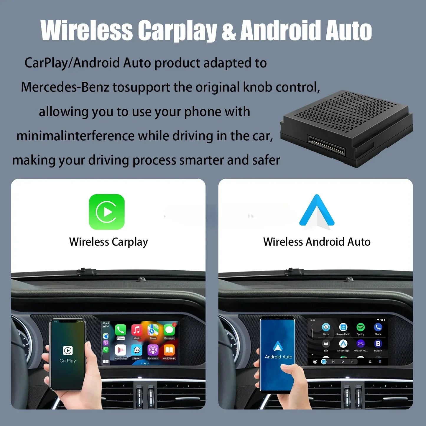 Carplay Module – Carplay Dongle – Android Auto Adapter – Draadloos Carplay – Apple Carplay – Draadloze Connectiviteit – Ondersteuning Achteruitrijcamera