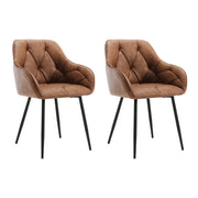 Dining room chairs - Chair - Dining room chairs set of 2 - Kitchen chairs - Make up chair - Modern design - Living room - Leather brown