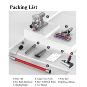 Cordless Stick Vacuum Cleaner - Stick Vacuum Cleaner - Vacuum Cleaner - Cordless Stick Vacuum Cleaner - Powerful Suction - 19500Pa - RGB Ring Light - Magnetic Charging Port - Red