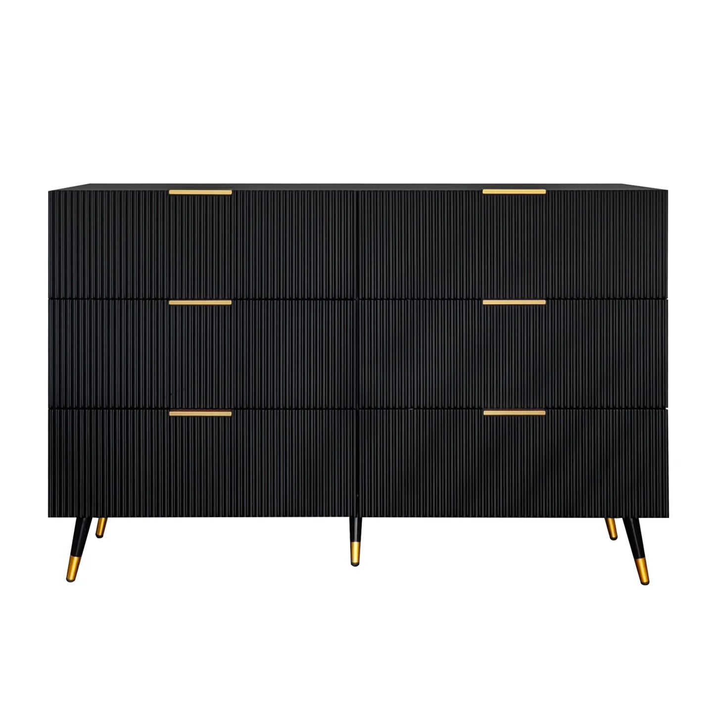 Kast – Dressoir – Ladekast – Opbergkast – Living – Matzwart – 6 Lades – Hoogwaardig Houtmateriaal 120x77x40 cm