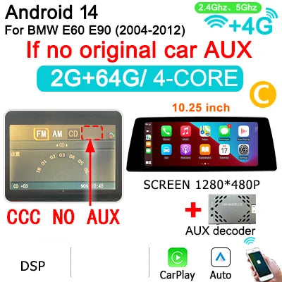 Android 14 Car Radio – Multimedia Speler – Touchscreen Navigatie – Draadloze CarPlay – Bluetooth GPS – 8GB RAM – 256GB Opslag – Plug & Play Installatie - QUORE